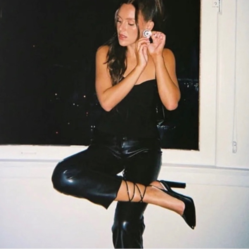 BLACK WRAPAROUND HEELS “SABOTAGE” EMMA ROSE COLLAB SIZE US7